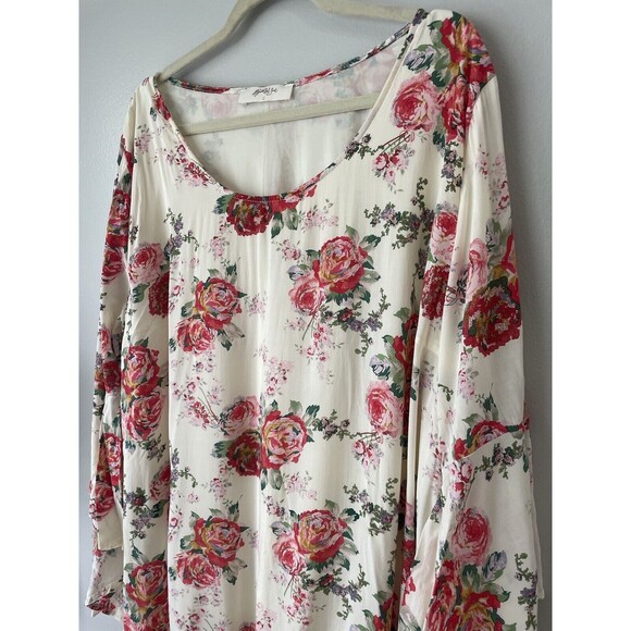 A BEAUTIFUL SOUL Women Size 2x C Tunic Short Dress Boho Floral Baby Doll - Picture 3 of 11